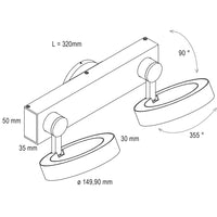 Dominua II LED Wand,-Deckenleuchte 24W